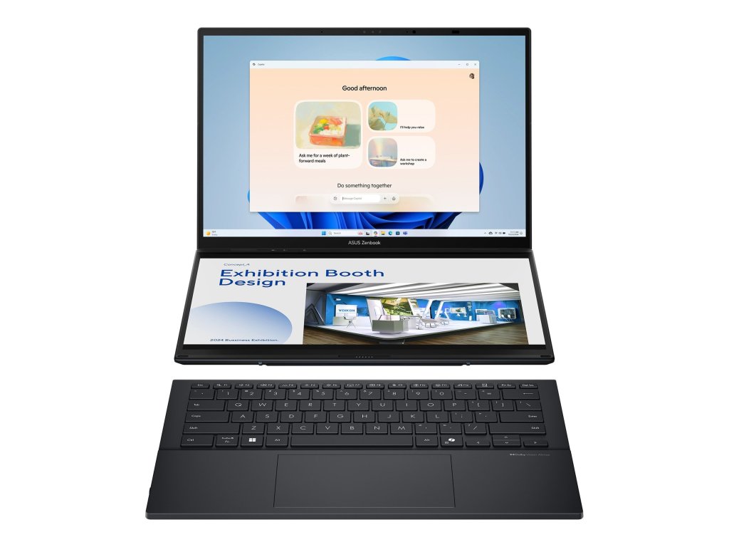ASUS Zenbook Duo UX8406CA-OLED088W - 14" 2880x1800 FHD, Ultra 7 255H, 32GB RAM, 1TB SSD, Intel Arc 140T, W11 Home, šedý (UX8406CA-OLED088W)