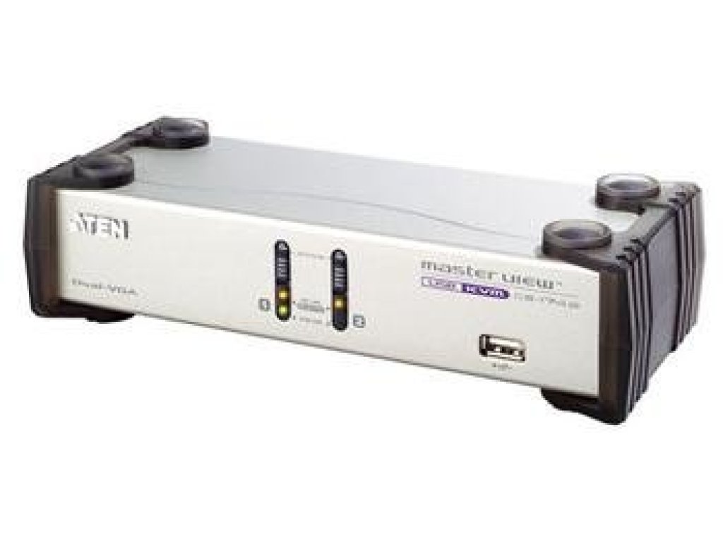 ATEN 2-port Dual View KVM USB, usb hub, audio, 1.2m kabely (CS-1742C)