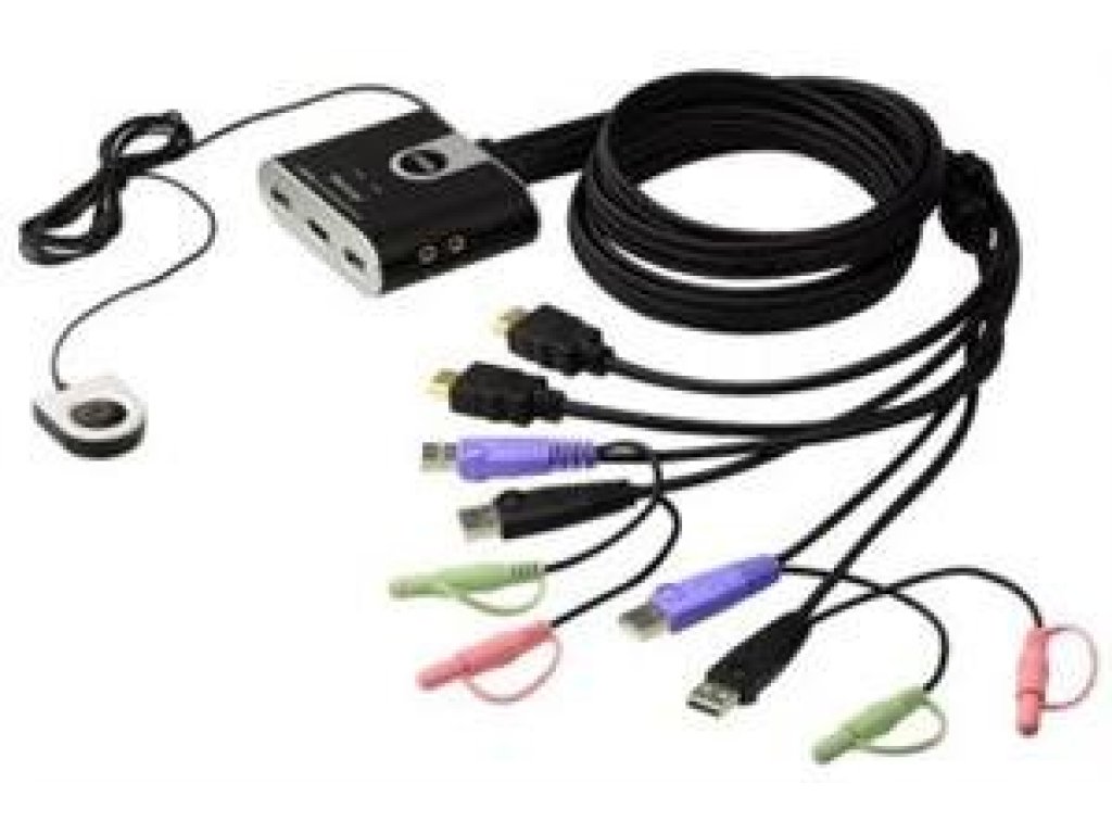 ATEN přepínač KVM, 2port HDMI KVM USB 2.0 mini, 1,2m, DO (CS-692)