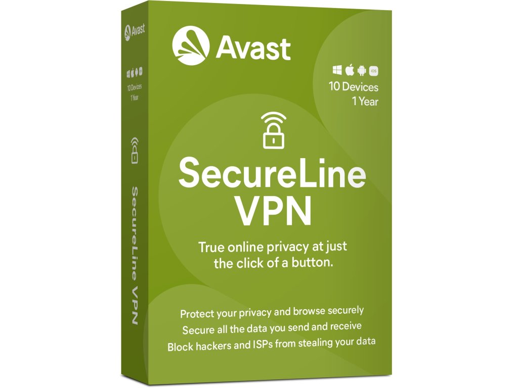 AVAST SecureLine VPN (do 10 zařízení, 1 rok) prodloužení ESD (asm-10-12m)