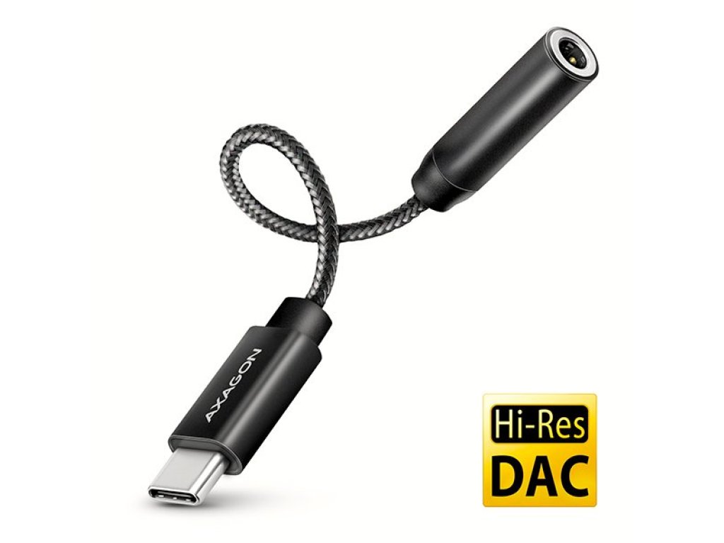 AXAGON ADA-HC, USB-C na 3.5mm jack - Hi-Res DAC audio adaptér, 384kHz/32bit, stereo (ADA-HC)