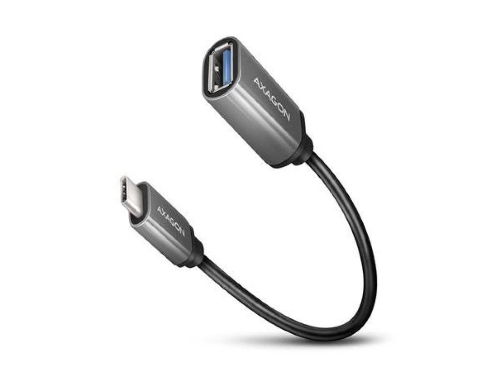 AXAGON adaptér z USB-C na USB-A / RUCM-AFAC / USB 3.2 Gen1 / 3A / kovový plášt / 0,2m