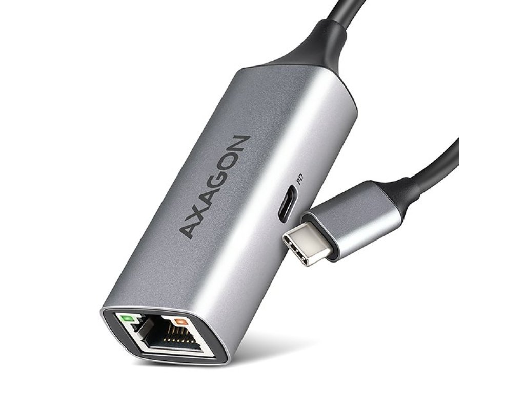 AXAGON ADE-TXPD, USB-C 3.2 Gen 1 - Gigabit Ethernet síťová karta, Asix AX88179, PD 100W, auto instal (ADE-TXPD)