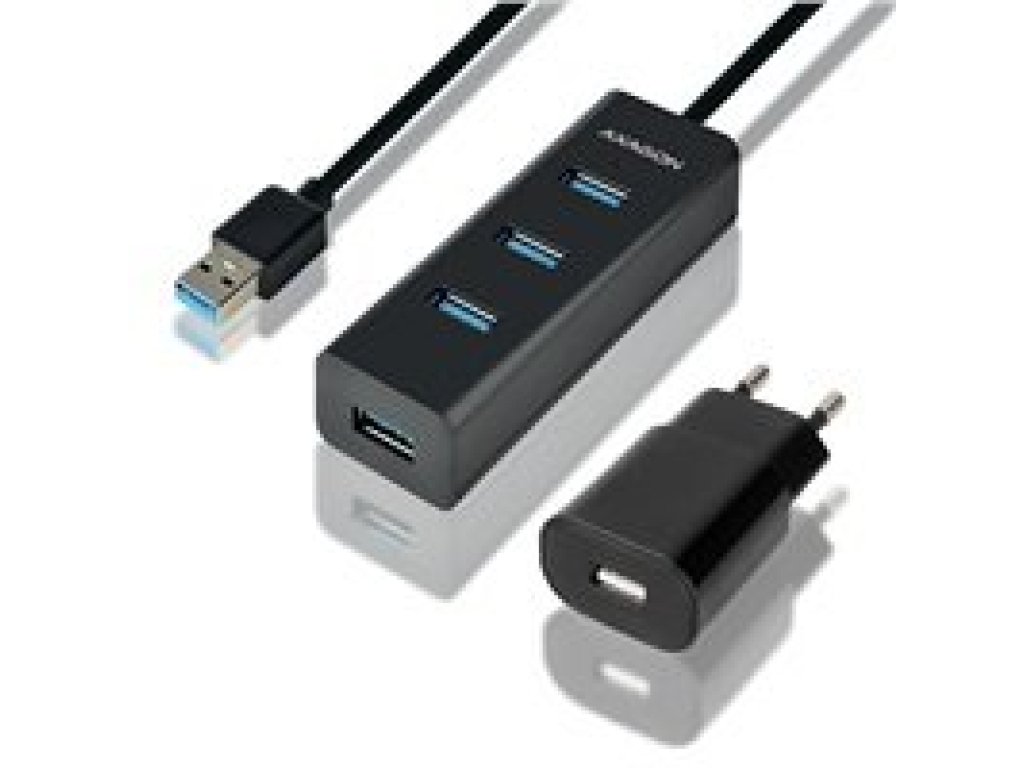 AXAGON HUE-S2BP, 4x USB3.0 CHARGING hub 1.2m kabel, vc. AC adapteru