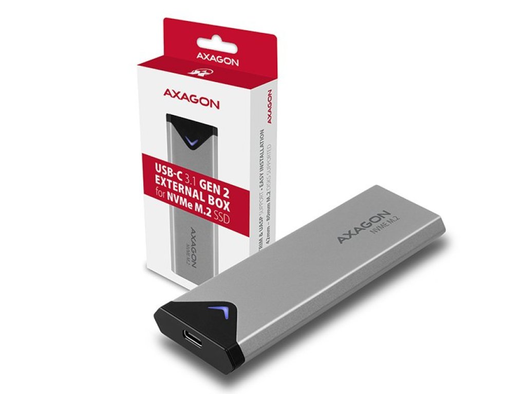 AXAGON SSD kovový box USB-C 3.2 Gen 2 - M.2 NVMe (EEM2-UG2)