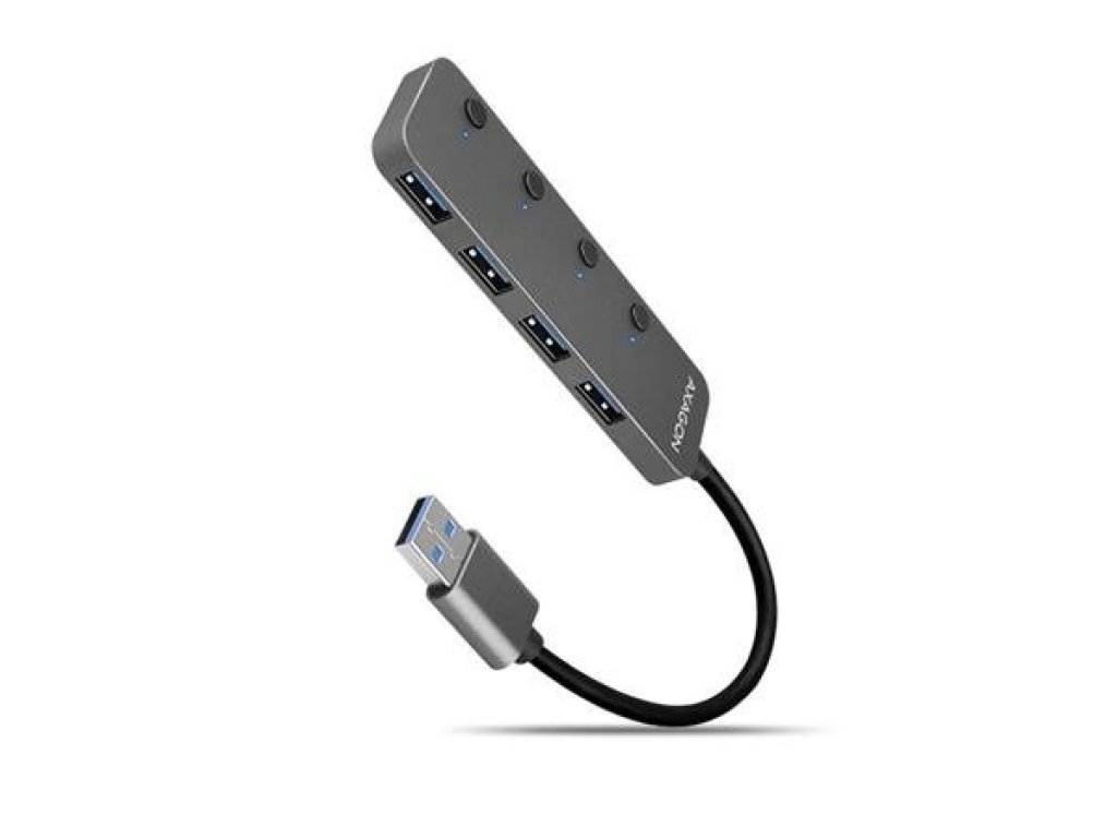 AXAGON SuperSpeed USB-A SWITCH hub w. CHARGING function (HUE-MSA)