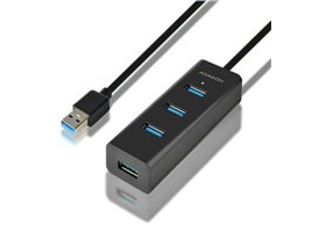 AXAGON USB 3.0 hub HUE-S2BL, A-4xA, M/4xF, 1,2m (HUE-S2BL)