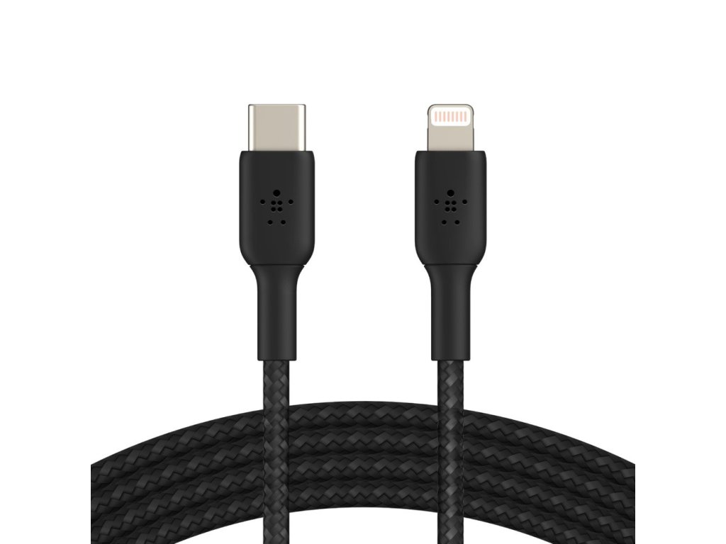 BELKIN kabel oplétaný USB-C - Lightning (CAA004bt1MBK)