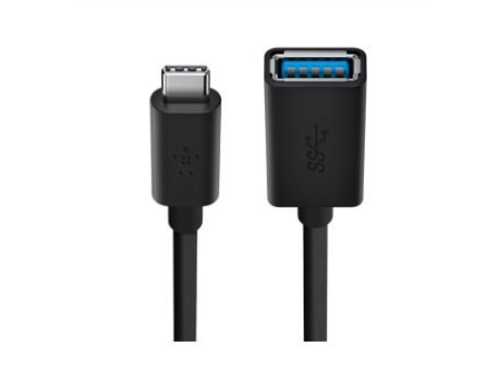 BELKIN kabel USB 3.0, C-A, M/F, propojovací, 0,14m, černý (F2CU036btBLK)