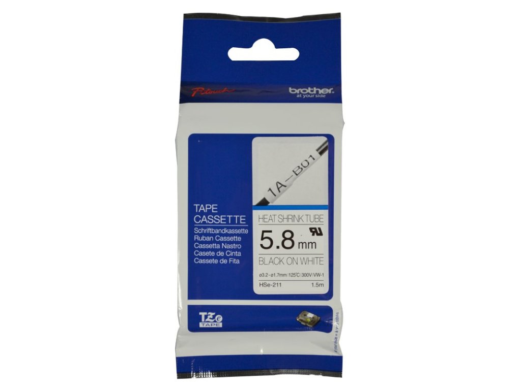 BROTHER smrštovací bužírka HSE211 / bílá-cerná / 5 / 8 mm (HSE211)
