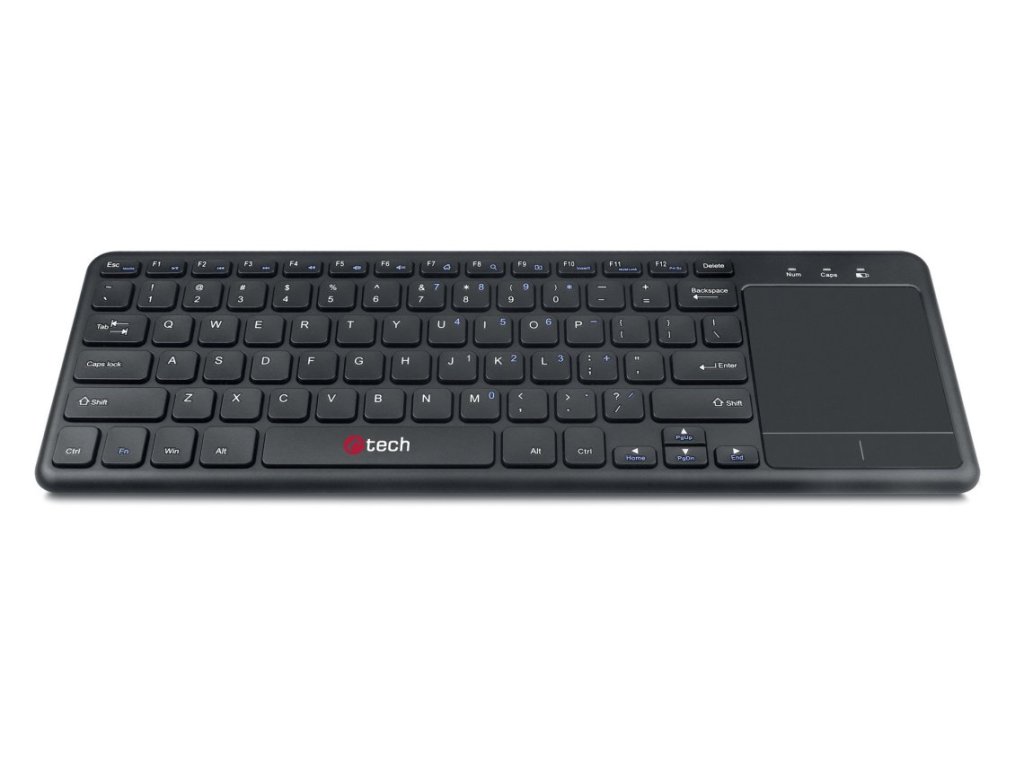 C-TECH Bezdrátová klávesnice s touchpadem WLTK-01 černá, USB, CZ/SK (WLTK-01)