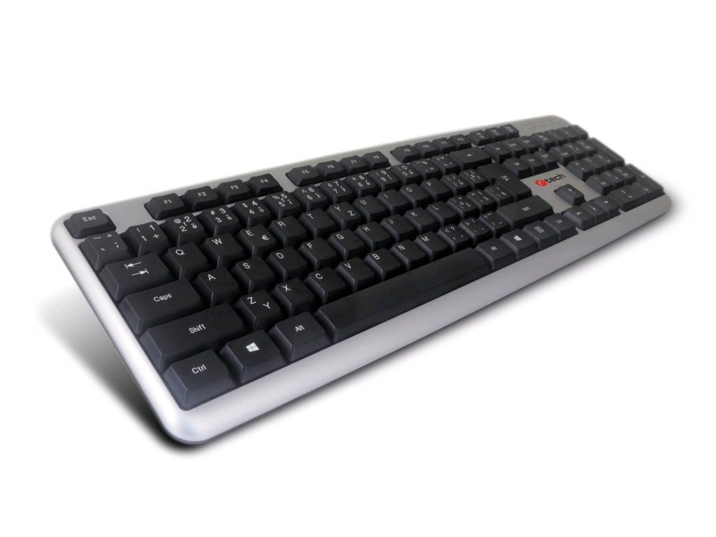 C-TECH KB-102 USB slim klávesnice, stříbrná, CZ/SK (KB-102-U-SL)