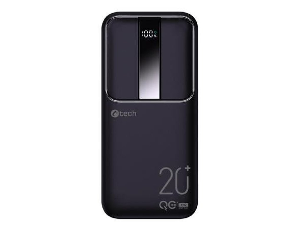 C-TECH Powerbanka 20000mAh, Li-Pol, 22,5W, USB-C/USB-A/micro USB (PBPD-20)