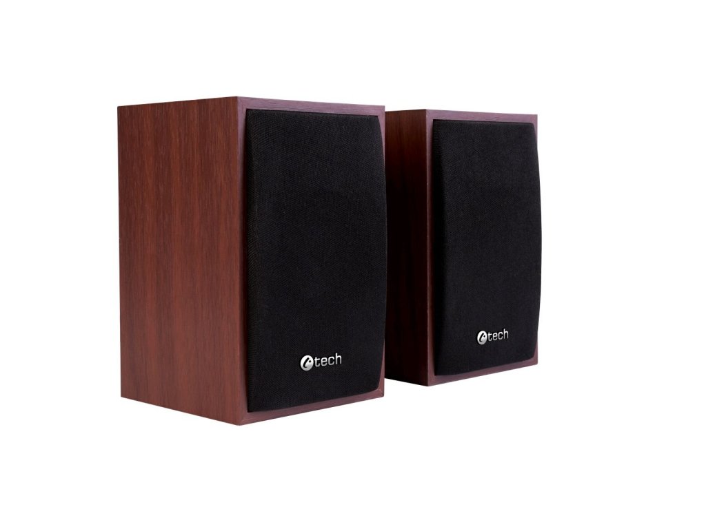 C-TECH reproduktory SPK-09, 2.0, drevené, USB napájení, 4W, 3,5mm jack