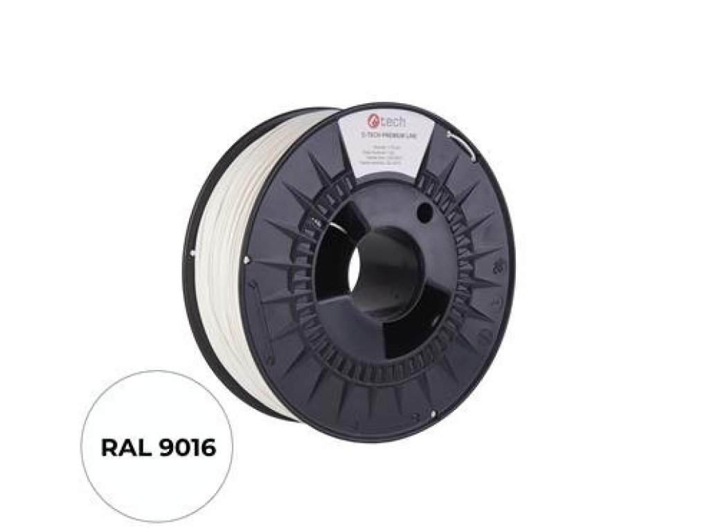 C-TECH tisková struna PREMIUM LINE - PLA, dopravní bílá, RAL9016, 1,75mm, 1kg (3DF-P-PLA1.75-9016)