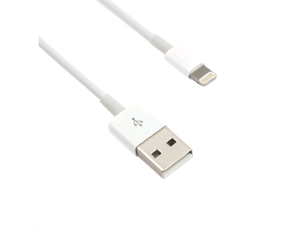 C-TECH USB 2.0 Lightning (IP5 a vyšší) nabíjecí a synchronizacní kabel, 1m, bílý (CB-APL-10W)