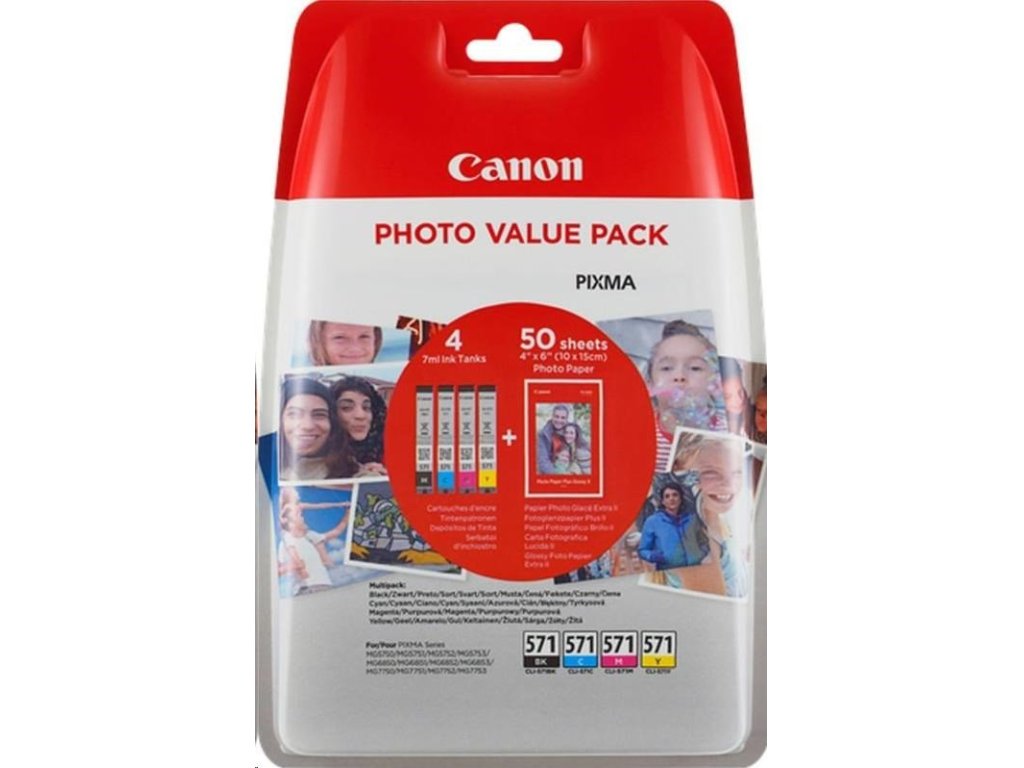 Canon CARTRIDGE CLI-571XL C/M/Y/BK PHOTO VALUE Multi-Pack (0332C006)