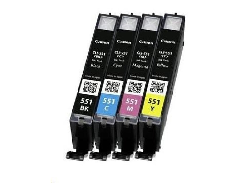 Canon CLI-551 BK/C/M/Y Multipack - 4-balení - 7 ml - černá, azurová, purpurová, žlutá - originální (6509B015)
