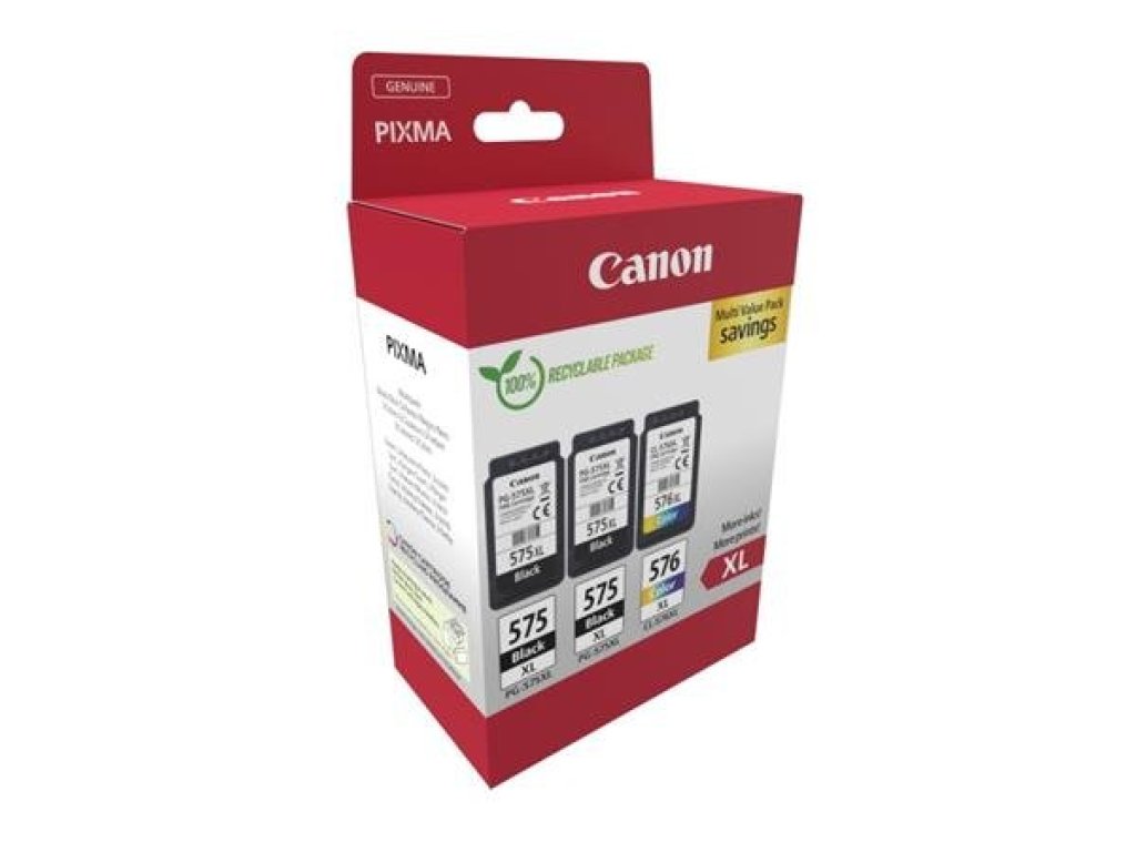 Canon PG-575XLx2/CL-576XL Multipack - 3 balení - Vysoká výtěžnost - černá, barva (azurová, purpurová, žlutá) - originální (5437C004)