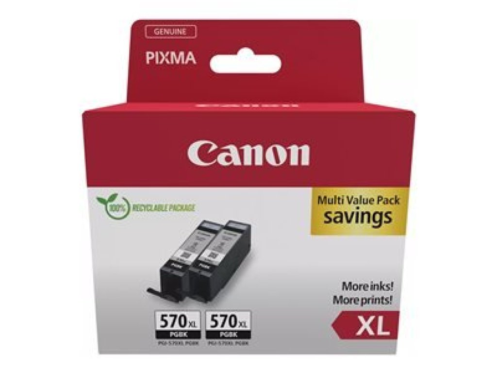 Canon PGI-570PGBK XL Twin Pack - 2-balení - 22 ml - XL - černá - originální - inkoustový zásobník (0318C010)