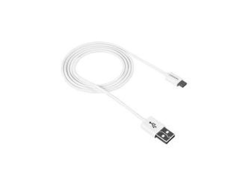 CANYON kabel USB 2.0, A-B micro, M/M, propojovací, 1,0m, bílý (CNE-USBM1W)