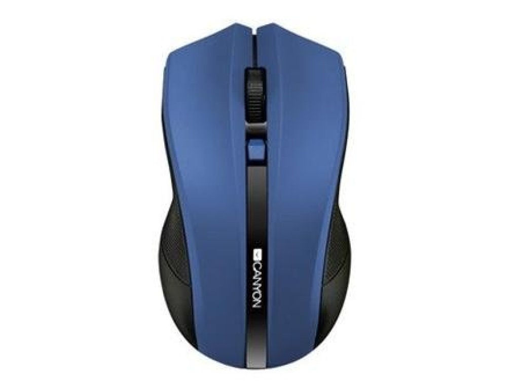 CANYON myš optická bezdrátová CMSW05, nastavitelné rozlišení 800/1200/1600 dpi, 4 tl, USB reciever, modrá (CNE-CMSW05BL)