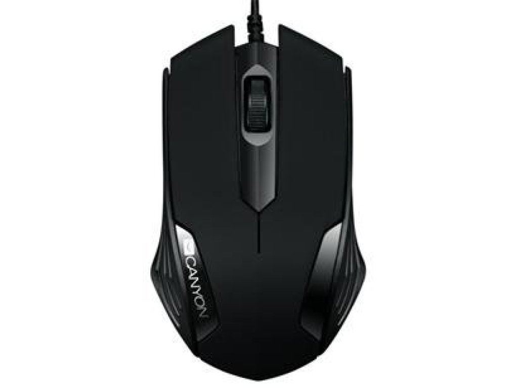 CANYON myš optická drátová, 3 tlacítka, 1000dpi, cerná (CNE-CMS02B)