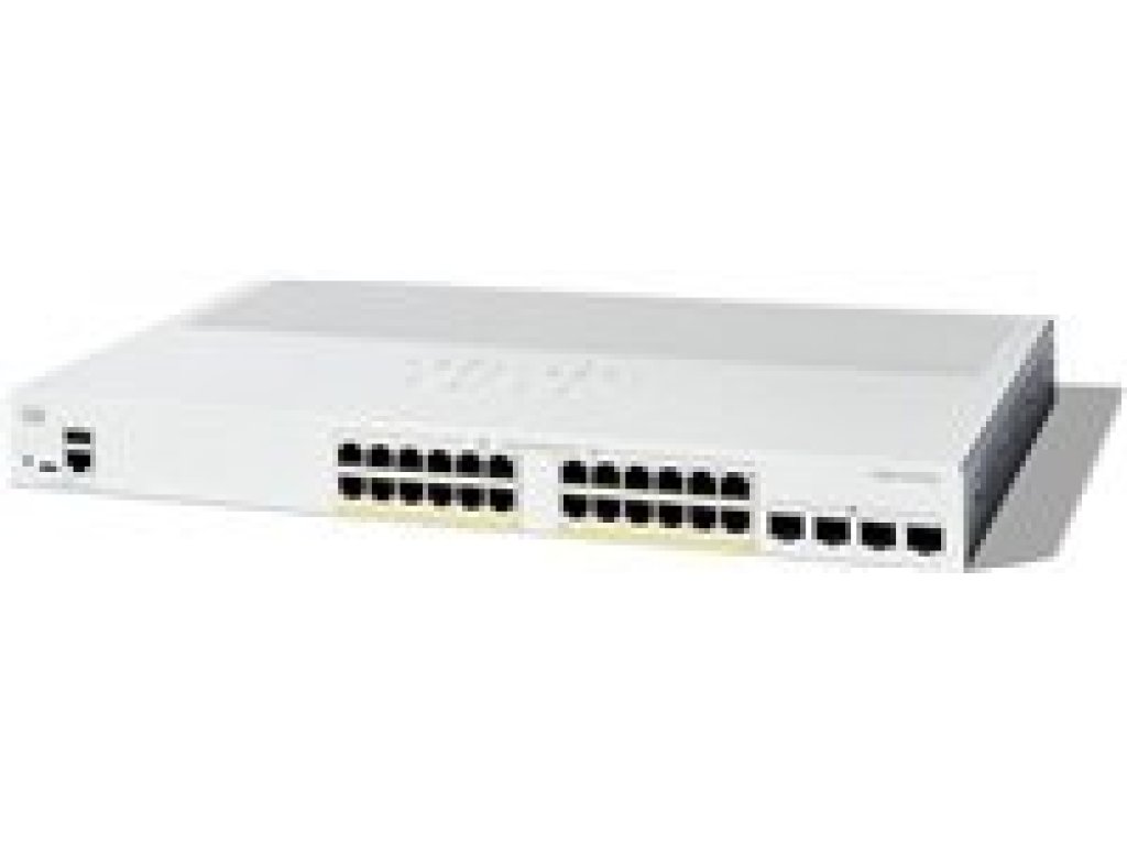CISCO Catalyst 1300-24P-4X - Přepínač L3 řízený - 24 x 10/100/1000 (PoE+) + 4 x 10 Gigabit SFP+ - Lze montovat do rozvaděče - PoE+ (195 W) (C1300-24P-4X)