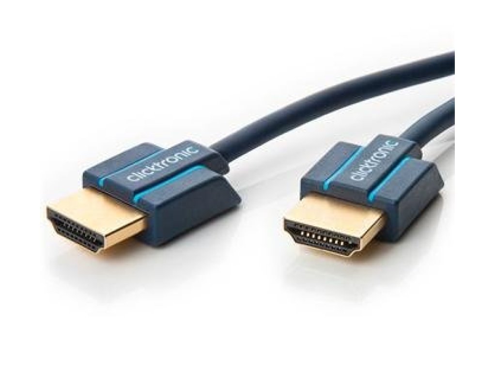 CLICKTRONIC kabel HDMI-HDMI, M/M, propojovací, 2m, modrý, slim (CLICK70704)