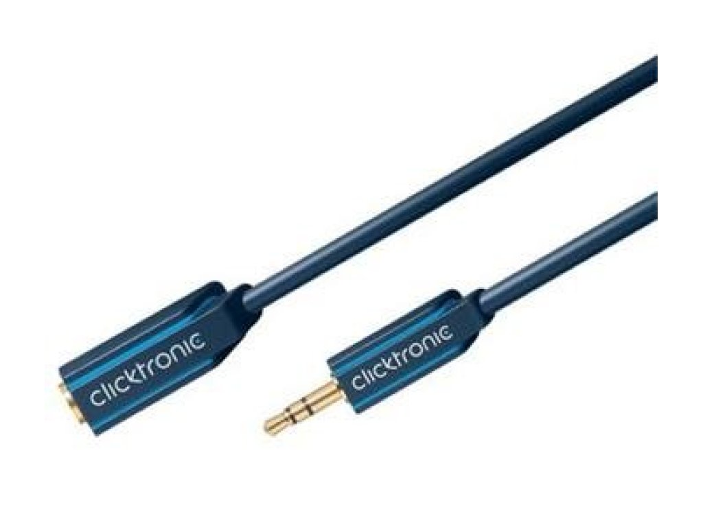 CLICKTRONIC kabel Jack 3.5-Jack 3.5, M/F, prodlužovací, 3m, modrý (CLICK70488)