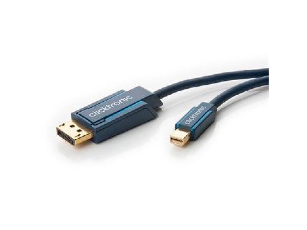 CLICKTRONIC kabel Mini DisplayPort-DisplayPort, M/M, propojovací, 3m, modrý (CLICK70739)