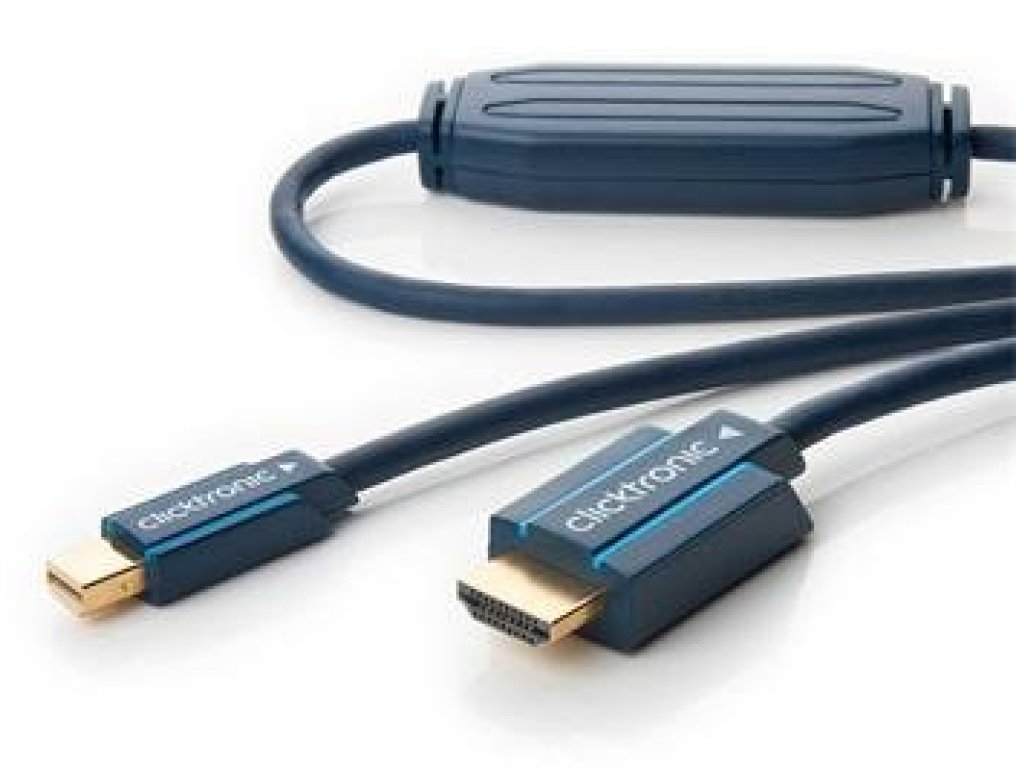 CLICKTRONIC kabel Mini DisplayPort-HDMI, M/M, propojovací, 2m, modrý (CLICK70743)