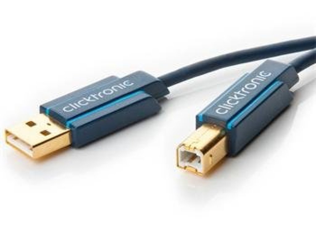CLICKTRONIC kabel USB 2.0, A-B, M/M, propojovací, 1,8m, modrý (CLICK70094)
