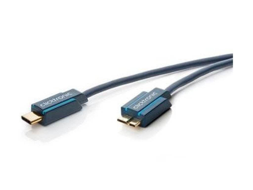 CLICKTRONIC kabel USB 3.1, C-B micro, M/M, propojovací, 3m, modrý (CLICK45139)