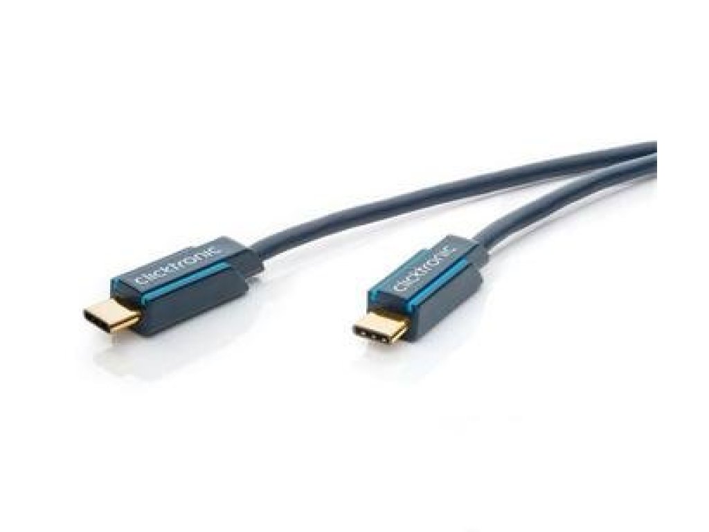 CLICKTRONIC kabel USB 3.1, C-C, M/M, propojovací, 2m, modrý (CLICK45132)