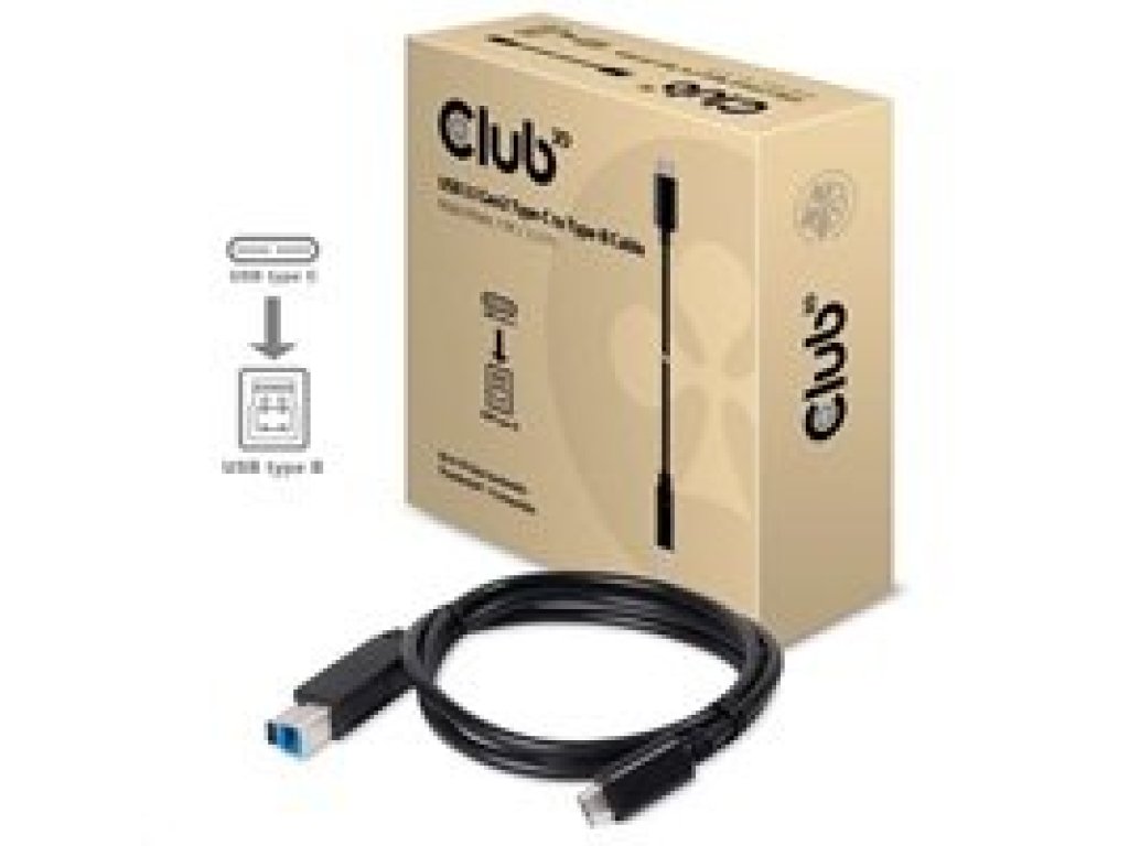 CLUB3D kabel USB USB-C - USB-Bm, M/M, propojovací, 1m, černý, v3.1 (CAC-1524)