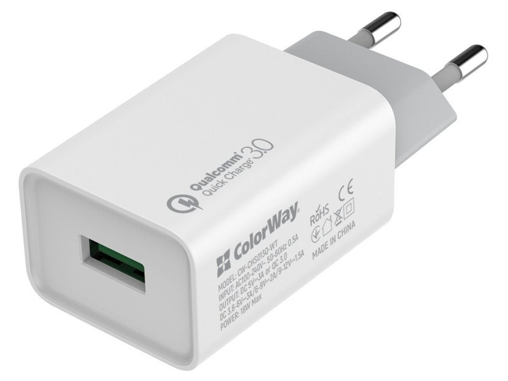 COLORWAY napájecí adaptér USB 18 W (CW-CHS013Q-WT)