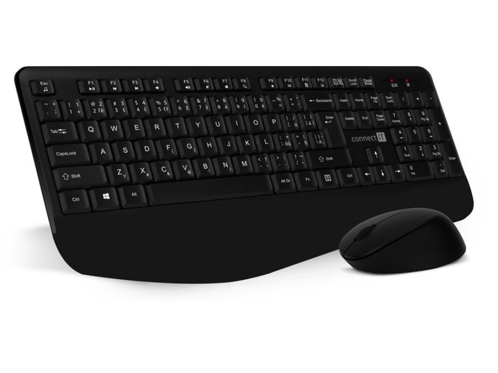 CONNECT IT Combo bezdrátová černá klávesnice s myší, černá, CZ/SK (CKM-7803-CS)