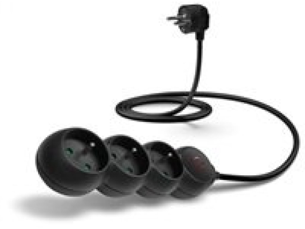 CONNECT IT prodlužovací kabel 230 V, 3 zásuvky, 1,5 m, s vypínačem (černý) (CES-1014-BK)