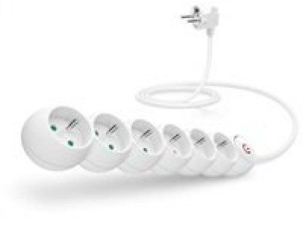 CONNECT IT prodlužovací kabel 230 V, 6 zásuvek, 5 m, s vypínačem (bílý) (CES-1015-WH)