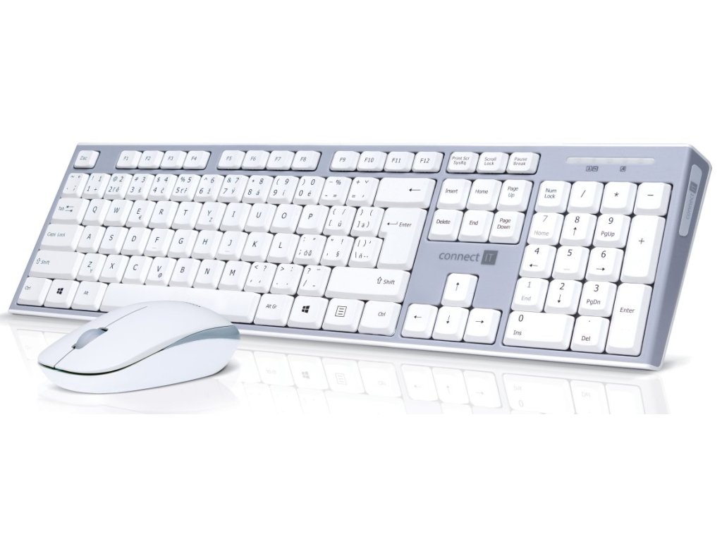 CONNECT IT set Combo bezdrátová šedá klávesnice + myš, CZ/SK (CKM-7510-CS)