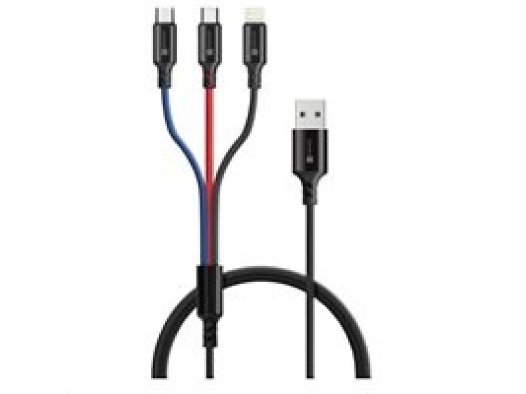 CONNECT IT Wirez 3in1 USB-C & Micro USB & Lightning, 1,2 m