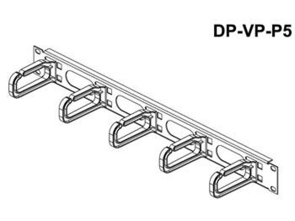 CONTEG Váz. panel,1U,19"jednostr.,40x80mm,9005 (DP-VP-P5-H)