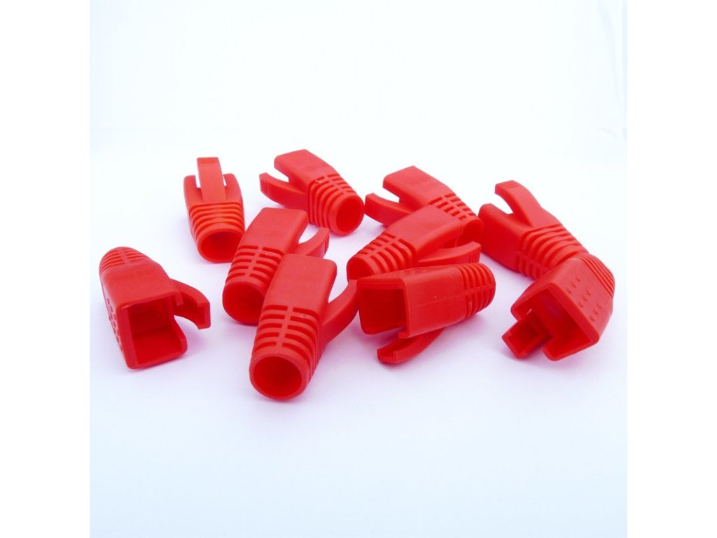 DATACOM krytka pro RJ45 (CAT6A,CAT7) červený (10ks) (4394)