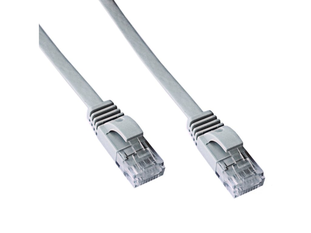 DATACOM patch kabel UTP, RJ45-RJ45, CAT6, 2m, šedý, plochý (1142)
