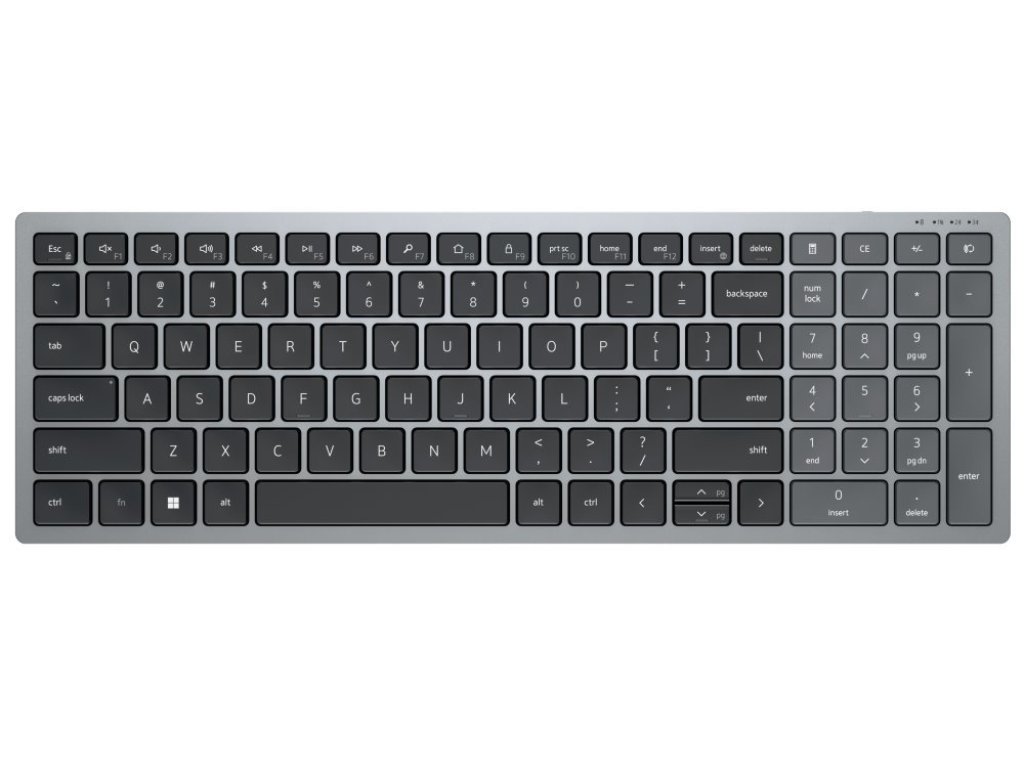 Dell KB740 bezdrátová klávesnice - USB, černá/šedá, HU/maďarská (580-AKOV)