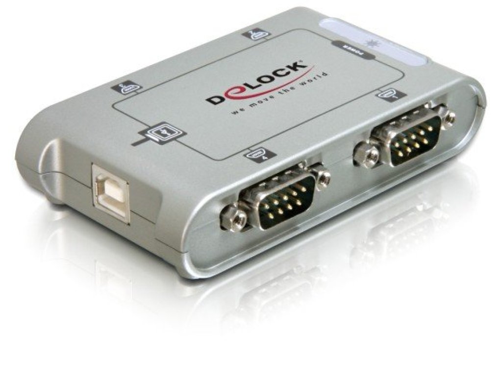 DELOCK apaptér USB 2.0-RS232, B-4xDB9, F/4xM (87414)