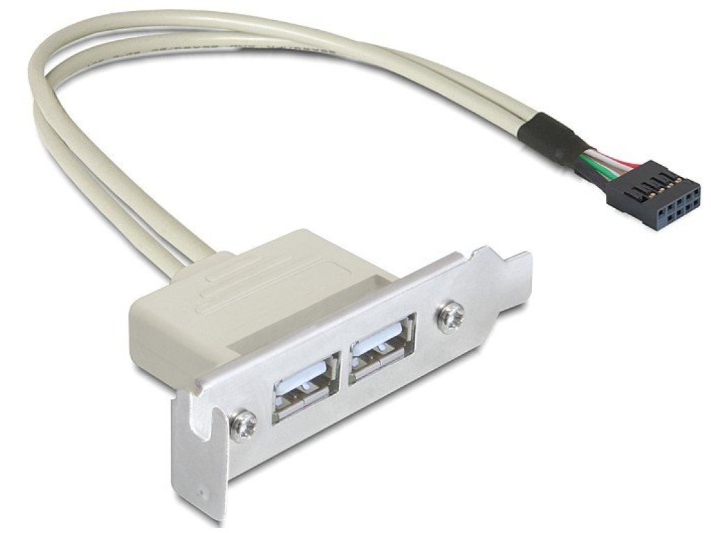 DELOCK bracket USB 2.0, 2x A, F, 0,5m (83119)