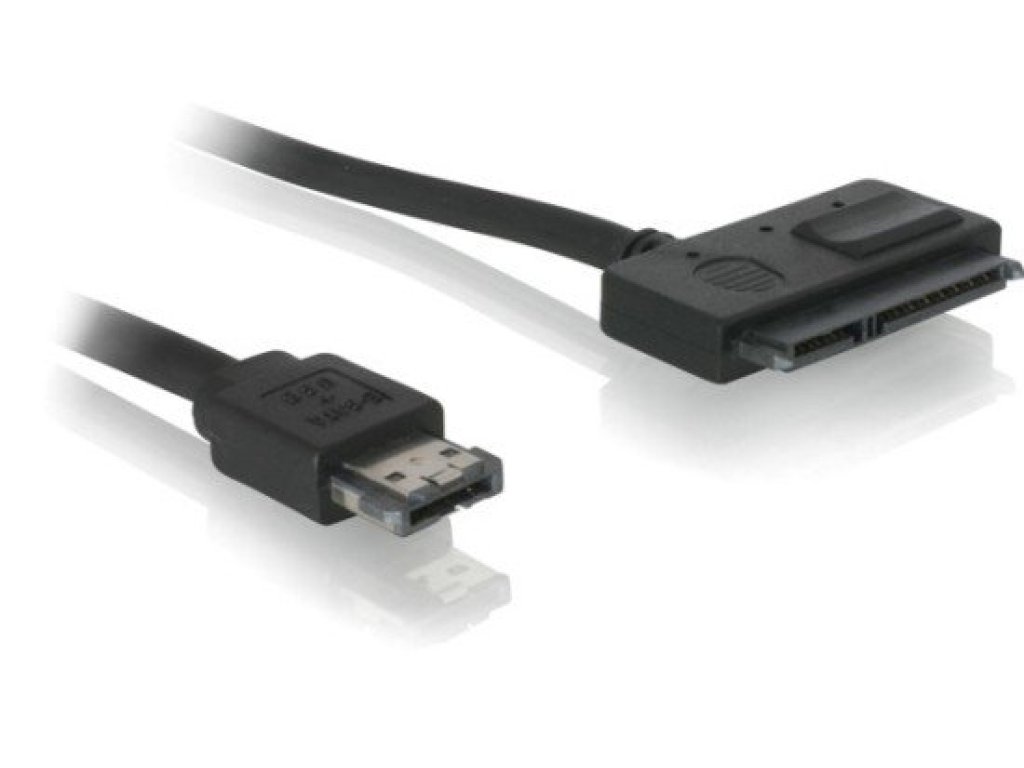 DELOCK kabel, eSATAp-SATA, propojovací, 22 pin, 0,5m, černý (84396)