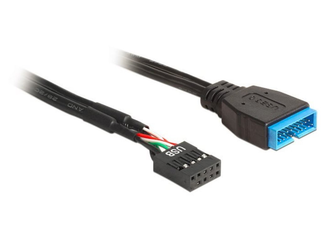 DELOCK kabel USB, 2.0 9pin-3.0 19pin, F/M, 0,3m (83281)